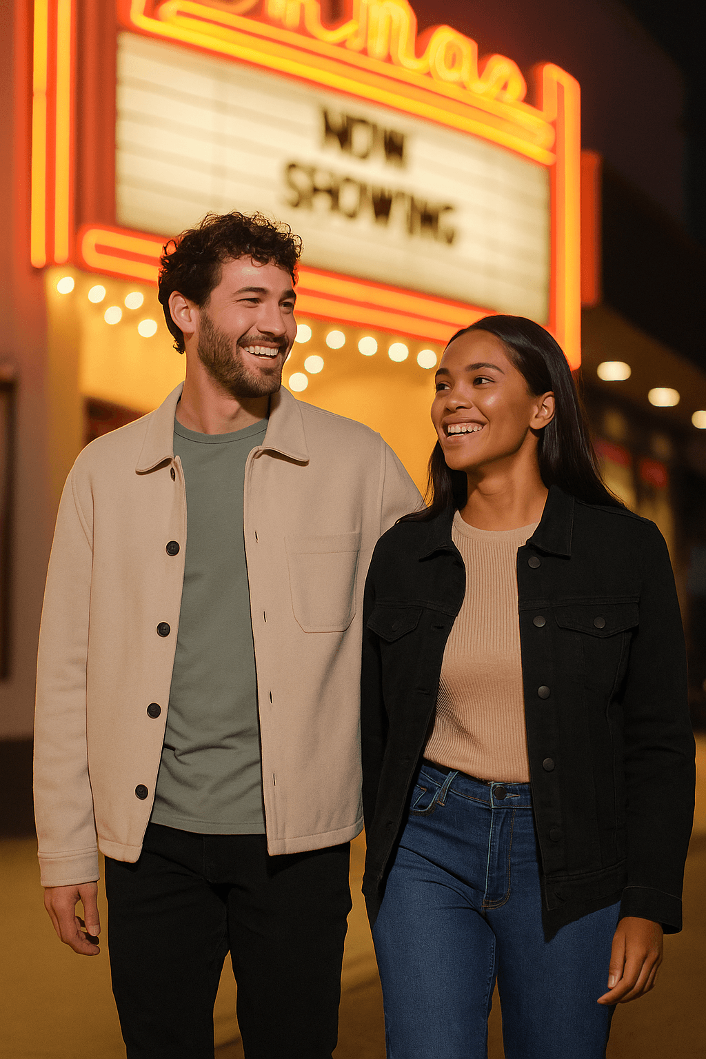 Casal em frente ao cinema