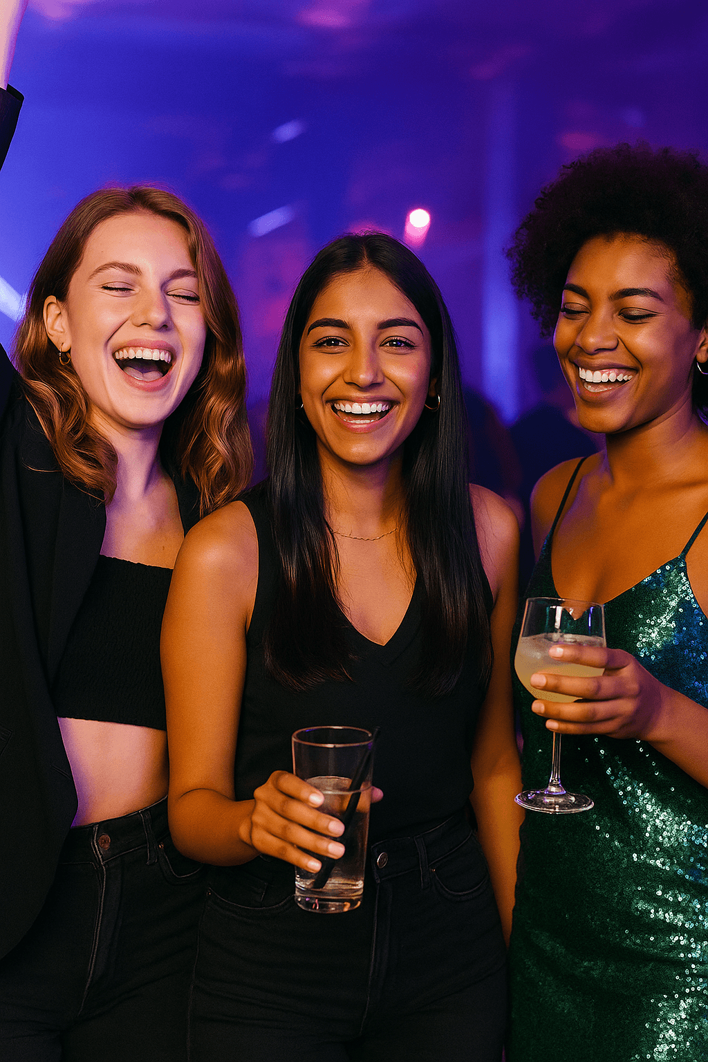 Amigas se divertindo na balada